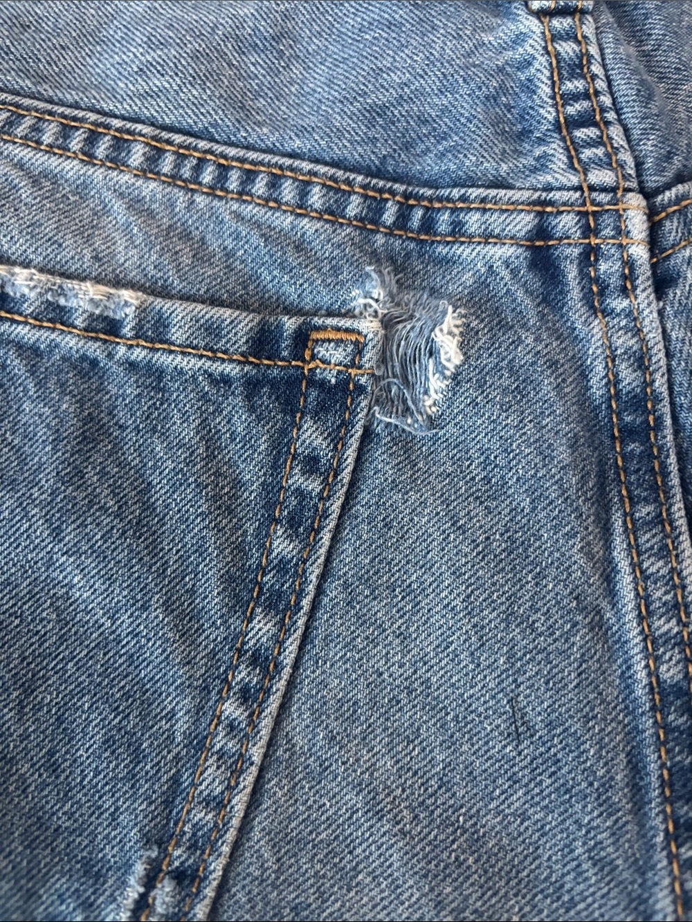 Old Navy OG Short High Rise Distressed Denim Shorts with Embroidered Accents - Picture 7 of 11